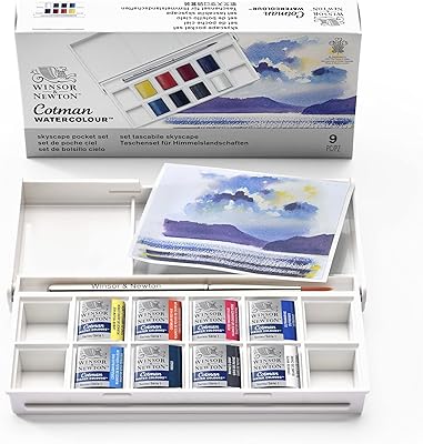 Winser & Newton Cotman watercolor set, 8 pieces, half pot, sky colors and brush.. DIAYTAR NIGERIA makes quality accessible with our affordable prices and dependable delivery service.