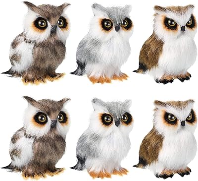 Hibou stuffed toy suspended from a gray and white jungle tree, toy in owl 3.2 ", 6 pieces, other, other soft stuffed stuff.. Shop without boundaries at DIAYTAR NIGERIA, offering affordable products with convenient delivery times.