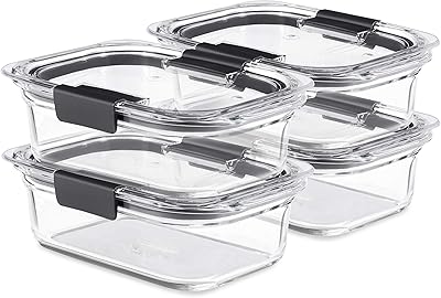 Rubbermaid Brilliance glass containers with 32 cups with lids.. DIAYTAR NIGERIA redefines convenience with our vast product selection and swift nationwide delivery.