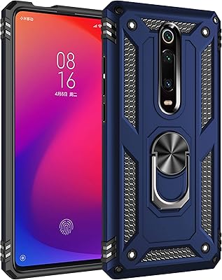 Shell for Xiaomi Mi 9t/9t Pro/Redmi K20/K20 PRO with tempered glass screen protector, shock resistant silicone support ring, blue blue.. DIAYTAR NIGERIA brings the marketplace to your screen with affordable products delivered in 5-8 days.