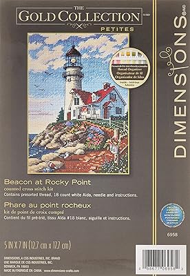 Kit of cross stitch dimensions by Gold Collection, Bacon at Rocky Point, 18 pieces Aïda Blanche, 5 "X 7".. Get unbeatable value on every order with DIAYTAR Nigeria.