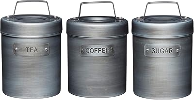 Sugar boxes, tea and coffee kitchencraft for industrial kitchen, metal, 3 rooms.. DIAYTAR NIGERIA: Your gateway to affordable online retail with reliable delivery within the week.
