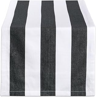DII CABANA Dobby Stripe Table run 18 x 72 inches black and white.. Your ideal shopping companion, DIAYTAR NIGERIA offers unmatched variety with delivery within a week.