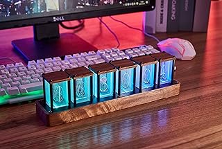 Cloktec nixie digital wooden tube clock for bedroom, easy alarm settings and 12/24 hours display - retro gift to decorate your office and your room.. DIAYTAR Nigeria: trusted by thousands for fast, reliable delivery.