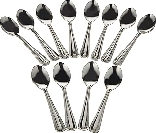 Set of raj royal tea spoons - 12 pieces - RC0004 model, silver.. Shop smarter, not harder with DIAYTAR NIGERIA - thousands of products at your fingertips with affordable delivery.