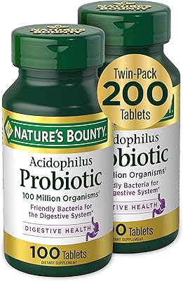 Daily Probiotic Supplement Nature's Bounty Acidophilus, supports digestive health, double package, 200 tablets.. Fast, easy, and affordable — that’s shopping the DIAYTAR Nigeria way.