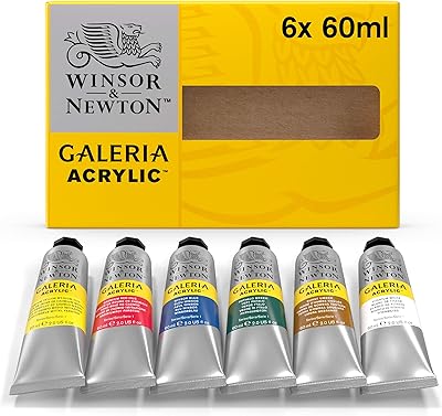 Winser & Newton - Acrylic painting Galleria 2190516, 60 ml tubes, lot of 6.. Nigeria's favorite online shopping platform, DIAYTAR offers unbeatable prices and delivery within a week.