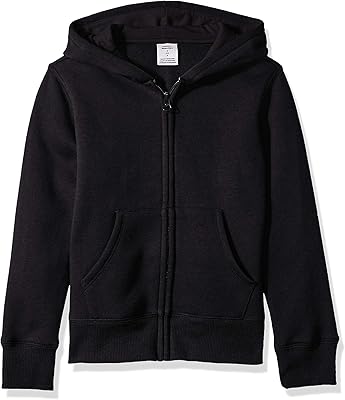 Zipped hoodie for Amazon Essentials girl, black, size XL.. Experience the DIAYTAR difference with our vast product selection and delivery within 5-8 days.