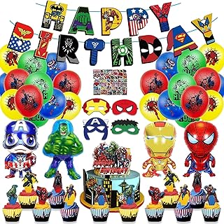 Super hero's birthday decorations, banner, balloons, masks, aluminum balloon stickers for superhero party decorations, birthday decorations for boys.. Shop with confidence at DIAYTAR NIGERIA, Nigeria's premier affordable e-commerce platform.