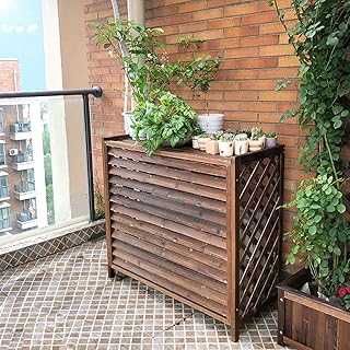 Fence screen for outdoor air conditioning, flower support for solid wood air conditioning, exterior wooden air conditioner, lisian frame to hide the exterior air conditioning units, brown, 95x40x89cm.. From office supplies to fashion — DIAYTAR Nigeria brings it fast.