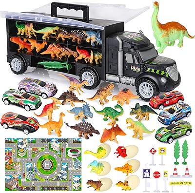 Dinosaur car transport truck toy 37 in 1 children's dinosaurs toys.. DIAYTAR NIGERIA makes quality accessible with our extensive catalog and competitive delivery rates.