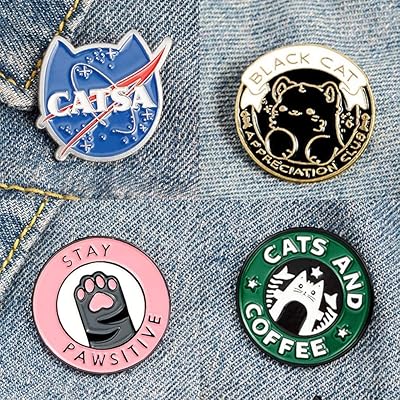 Chat and planet enamel spindle, coffee label pin, cute kitten badge, reverse pin, jewelry bag, jewelry with gift bag.. DIAYTAR NIGERIA: Making online shopping accessible with affordable prices and nationwide delivery service.