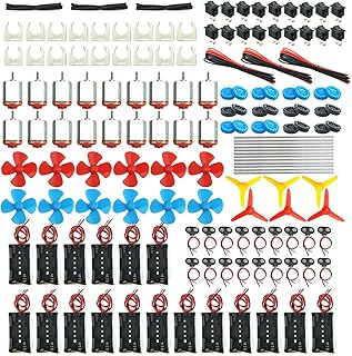 DC 18 parts DC motor kit, mini 3V-12V electric leisure engine 25000 rpm, AA battery holder, 9V battery clip connector, plastic wheels for scientific DIY projects.. Experience the DIAYTAR difference with our vast product selection and delivery within 5-8 days.