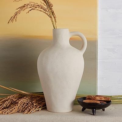 Delicate white ceramic vase, choice of interior decoration; Handmade vase for living room, kitchen, dining room, office; Interior decoration for coffee table, fireplace, extra table, shelves; Artistic gift idea.. DIAYTAR NIGERIA delivers affordability and convenience with every purchase, shipped within the week.