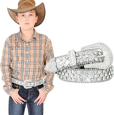 Western belt in children's rhinestones - Cowgirl belts with sparkling diamonds and leather belt with glitter for jeans jeans.. DIAYTAR NIGERIA: Where affordable shopping meets reliable nationwide delivery in less than a week.
