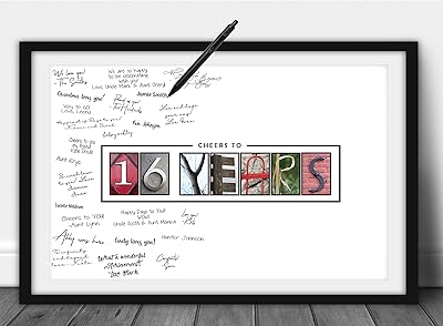 Decorations for 16th anniversary Katie Doodle - Creative alternative to the guest book - Sweet party supplies, 16 pieces of center decorations, gift label for girls and boys - 16 year old wall art poster, 11 x 17 [without frame].. DIAYTAR NIGERIA connects you with thousands of products at competitive prices, delivered within a week.
