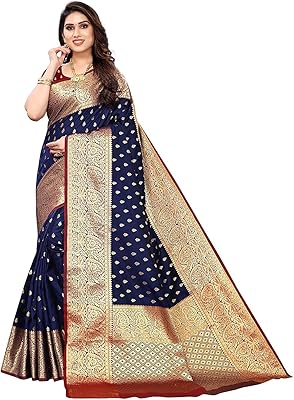 AA-HA !! Sari in Kanjivaram silk for woman with unwanted blouse I thick golden border with woven pattern zari butta work sari and blouse i for girls and women.. Shop like never before with DIAYTAR NIGERIA's comprehensive marketplace and budget-friendly shipping.