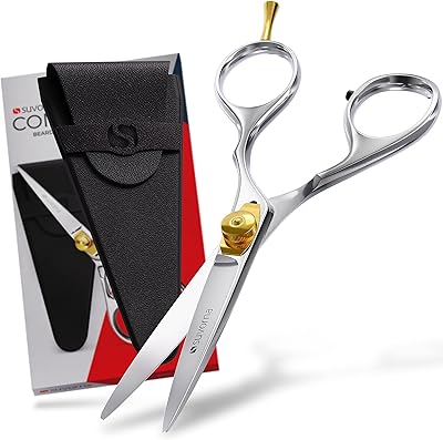 Grooming scissors for beard and suvorna mustache for men with adjustable tension. Double -edged beard cutting scissors for the next level of beard grooming.. Shop efficiently with DIAYTAR NIGERIA, offering thousands of products at unbeatable prices delivered promptly.