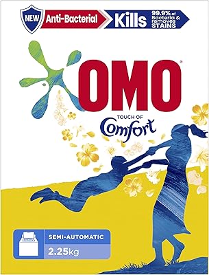 Omo antibacterial laundry powder with soft touch for tissues, kills 99% of germs, weight 2.25 kg.. Get more, save more — only on DIAYTAR Nigeria.