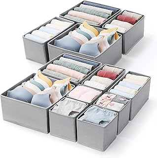 Organizers of Moninex clothing drawers, package of 12 wardrobe drawer organizers, children's clothing organizer, for storage of underwear and bras (gray).. DIAYTAR NIGERIA connects desires with reality through affordable prices and reliable delivery service.