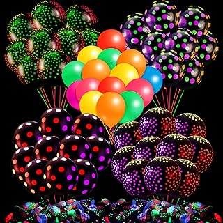 300 UV neon balloons with 12 "polka dots, 10" light balloons shine in the dark, light black latex balloons for birthday and wedding party.. Your complete shopping solution, DIAYTAR NIGERIA delivers variety and value within the week.