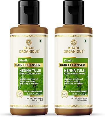 Organic khadi Henaa Tulsi Shampoo/Extra -conditioning Cleaner for Sls without SLS and Paraben Pack of 2.. Affordable shopping made easy on DIAYTAR Nigeria, with fast delivery from 5 to 8 days.