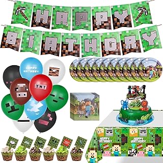Birthday party supplies on the Minecraft theme - includes happy birthday banners, cupcake decorations, balloons, a table runner, Minecraft Gamer Birthday Party Decorations.. Discover the convenience of DIAYTAR NIGERIA's vast e-commerce platform with delivery in just 5-8 days.
