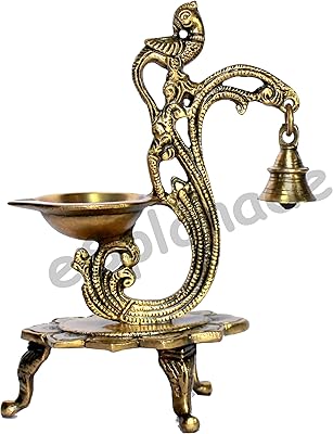 Esplanade Round Brass Lamp in the shape of a lotus | has.. DIAYTAR NIGERIA: Where every Nigerian finds affordable products delivered within the week.