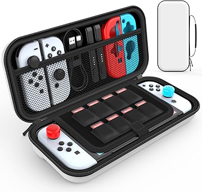 High stop transport bag compatible with Nintendo Switch and Nintendo Switch Oled Model 2021, Portable travel bag for accessories and controller, white color.. DIAYTAR NIGERIA: Putting quality products within reach of every Nigerian through our affordable marketplace.