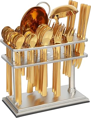 Life Smile Set of 38 18/10 stainless steel covers with tea support/teaspoon and ice/fork for dinner and cake/fruit/soup ladle with rice (shiny gold handle and sand).. Experience shopping without limits at DIAYTAR NIGERIA, where affordability meets convenience in just days.