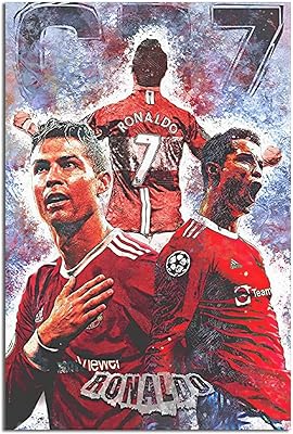 Wall poster on canvas of the athlete star of football CR7 Cristiano Ronaldo, modern wall art for the decoration of the house and the game room, size 16 x 24 inches (40 x 60 cm).. Get more for less on DIAYTAR Nigeria — Nigeria’s favorite e-commerce platform.