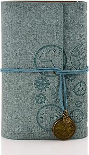 Leather writing journal, vintage notebook, leather connected newspaper, vintage rechargeable spiral book with non -lined travel journal, vintage pendants, for girls and boys (green).. DIAYTAR NIGERIA: Making online retail accessible to all with affordable nationwide shipping.