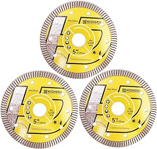 Super fine highdril diamond blade, 3 pieces 5 inch/125mm with 7/8 "tree, dry or wet turbo cutting disc for general use, porcelain tiles, ceramics, granite, marble, hard material, masonry concrete.. Your ultimate shopping destination, DIAYTAR NIGERIA combines extensive selection with affordable shipping.