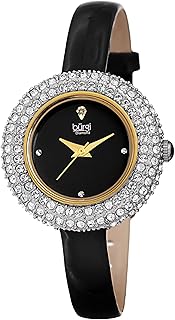 Burgi watch for women bur195 with Swarovski and diamond crystals - Comfortable leather bracelet - Delivered in a gift box.. Your favorite online marketplace — DIAYTAR Nigeria delivers quick and cheap.