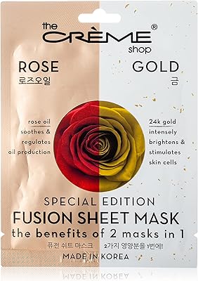 2 -in -1 pink & gold fusion fabric mask by The Cream Shop. Moisturizing, anti-aging and plumping. Made in Korea.. DIAYTAR NIGERIA: Making online retail accessible to all with affordable nationwide shipping.