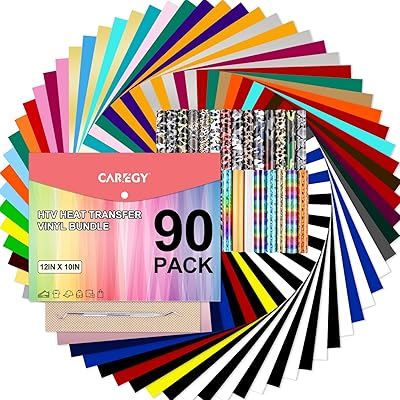 Set of HTV Carriage Thermal Transfer Vinyl: 90 Vinyl pieces for 12 "X 10" Thermocoling T-shirt, 53 Assorted colors with HTV accessories and pliers for all cutting machines or hot presses.. DIAYTAR NIGERIA: Bringing quality products to every Nigerian home at prices everyone can afford.