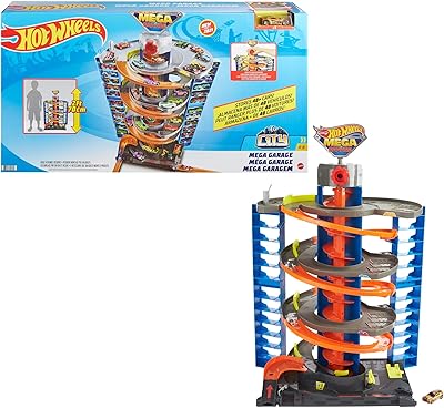 Hot Wheels City Mega Garage Playset with spiral elevator and storage for more.. DIAYTAR NIGERIA brings affordable shopping to every Nigerian home with delivery in just 5-8 days.
