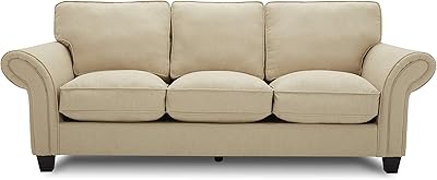 3-seater sofa in accessible fabric, beige, 22*94*92 cm, 2296-2s-beige.. DIAYTAR NIGERIA: Where every Nigerian finds affordable products delivered within the week.