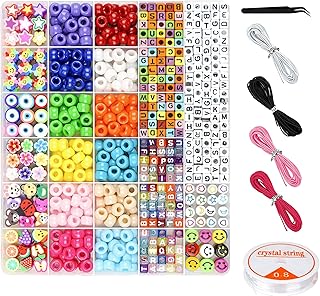 Sawanork 810 pieces manufacturing bracelets, jewelry manufacturing, craft gifts for girls, pony pearls, polymer clay pearls, smiling facial pearls, beads of letters.. DIAYTAR NIGERIA: Connecting Nigerians with affordable products through our expansive e-commerce platform.