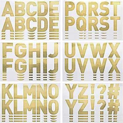 Large stickers of letters 232 pieces 24 sheets, large stickers of figures for the 2.5-inch alphabet, set of figures of self-adhesive letters for the arts and the DIY crafts (gold).. Shop with ease at DIAYTAR NIGERIA and enjoy our extensive product range delivered at affordable rates.