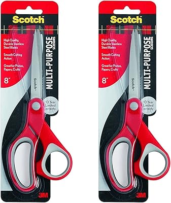 Stainless steel scotch multi-use scissors, 8 ", package of 2.. DIAYTAR Nigeria: Discover more, spend less, and enjoy delivery within 5–8 days.