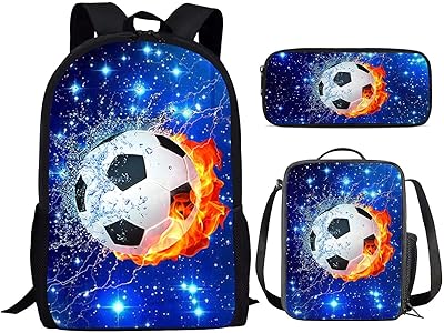 Showdesigns Trendy backpack in animal printed polyester for boys and girls, football blue, one size.. DIAYTAR NIGERIA delivers more than products - we deliver affordable shopping satisfaction nationwide.