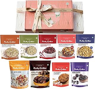 Nutty gritties diwali gift box with mixture of dried fruits and nuts (gift box - 2.1 kg).. DIAYTAR NIGERIA: Where shopping is a pleasure with affordable prices and reliable delivery service.