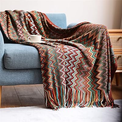 Bohemian Arabic sofa covers, soft, comfortable and light knitted blankets with fringes, fall cover for sofa, decorative covers, bed and sofa, for all seasons (127 x 152 cm, red).. Experience the future of shopping with DIAYTAR NIGERIA's extensive selection delivered in just 5-8 days.