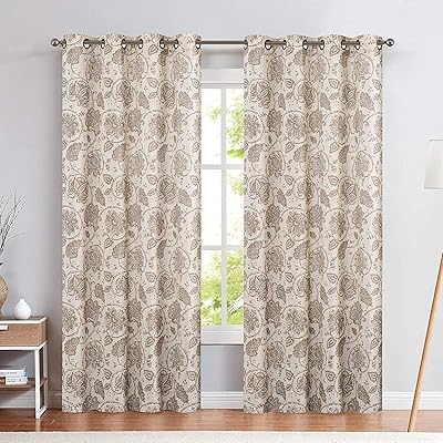 Modern Homes® Door Curtains with Floral Print in Natural Cotton with Holes (2, beige package, 1.3 m x 2.1 m.. DIAYTAR NIGERIA delivers on our promise of extensive selection and budget-friendly nationwide shipping.