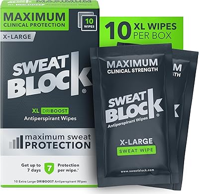 Sweet block antisudory wipes for armpits and body for men and women - Clinical force for hyperhidrosis and sweating control - Stop sweating with up to 7 days of protection by wipe - not scented - Package of 10 wipes.. DIAYTAR NIGERIA brings affordable products to every doorstep with our reliable 5-8 day shipping.