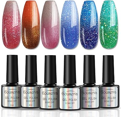 Set of color gel nail polish to change the temperature and mood, varnish thermal gel in the fall-winter 6-piece rainbow in a gift box to make yourself.. No hassle, just shopping — DIAYTAR Nigeria delivers in under 8 days.
