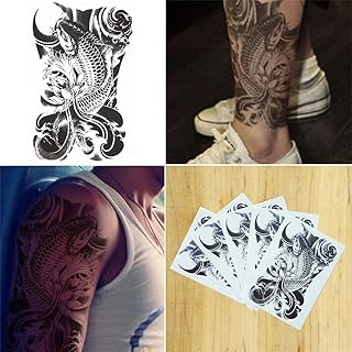 5 leaves temporary tattoo fish koi black for women men.. Get top brands at bottom prices, only on DIAYTAR Nigeria.