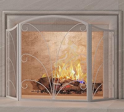 Arched chimney screen with 3 Kingson panels, handmade in wrought iron, bumper for wood fireplace, tin.. DIAYTAR NIGERIA brings the market to your screen with thousands of affordable products delivered to your door.