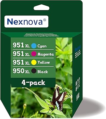 Ink cartridges Nix Nova® 950XL 951XL For HP High Yearment 4 -piece printer 950 951 XL For Officejet Pro 251DW 276DW 8100 8600 8610 8620 8630 8640 8650 8660.. Experience the convenience of online shopping with DIAYTAR NIGERIA's reliable 5-8 day delivery service.